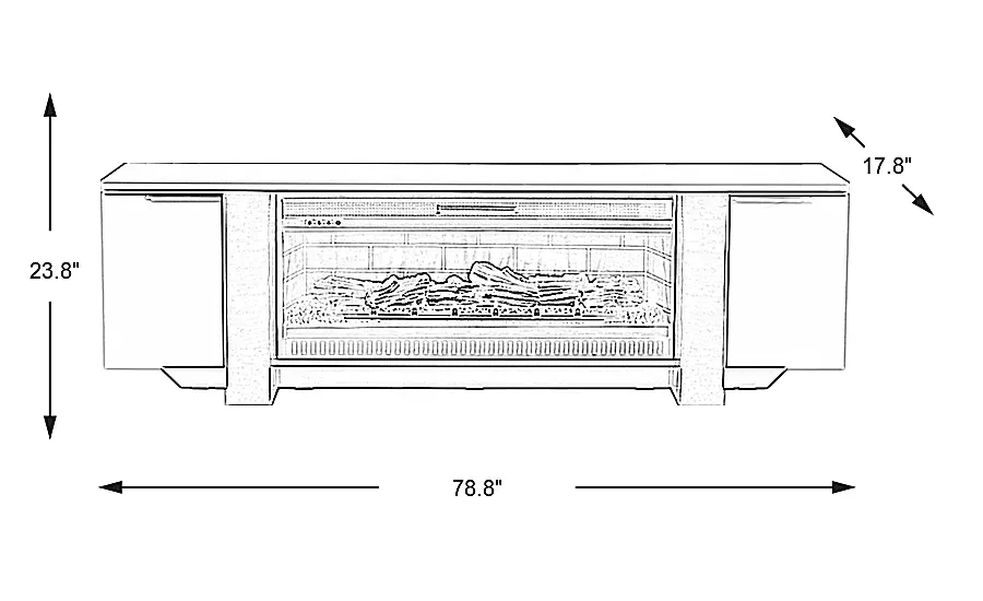 HeatherviewWhite79in.ConsolewithElectricLogFireplace 3 HeatherviewWhite79in.ConsolewithElectricLogFireplace