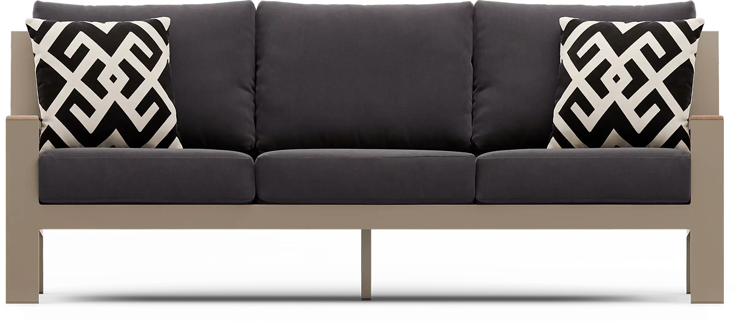 SolanaTaupeOutdoorSofawithCharcoalCushions 1 SolanaTaupeOutdoorSofawithCharcoalCushions