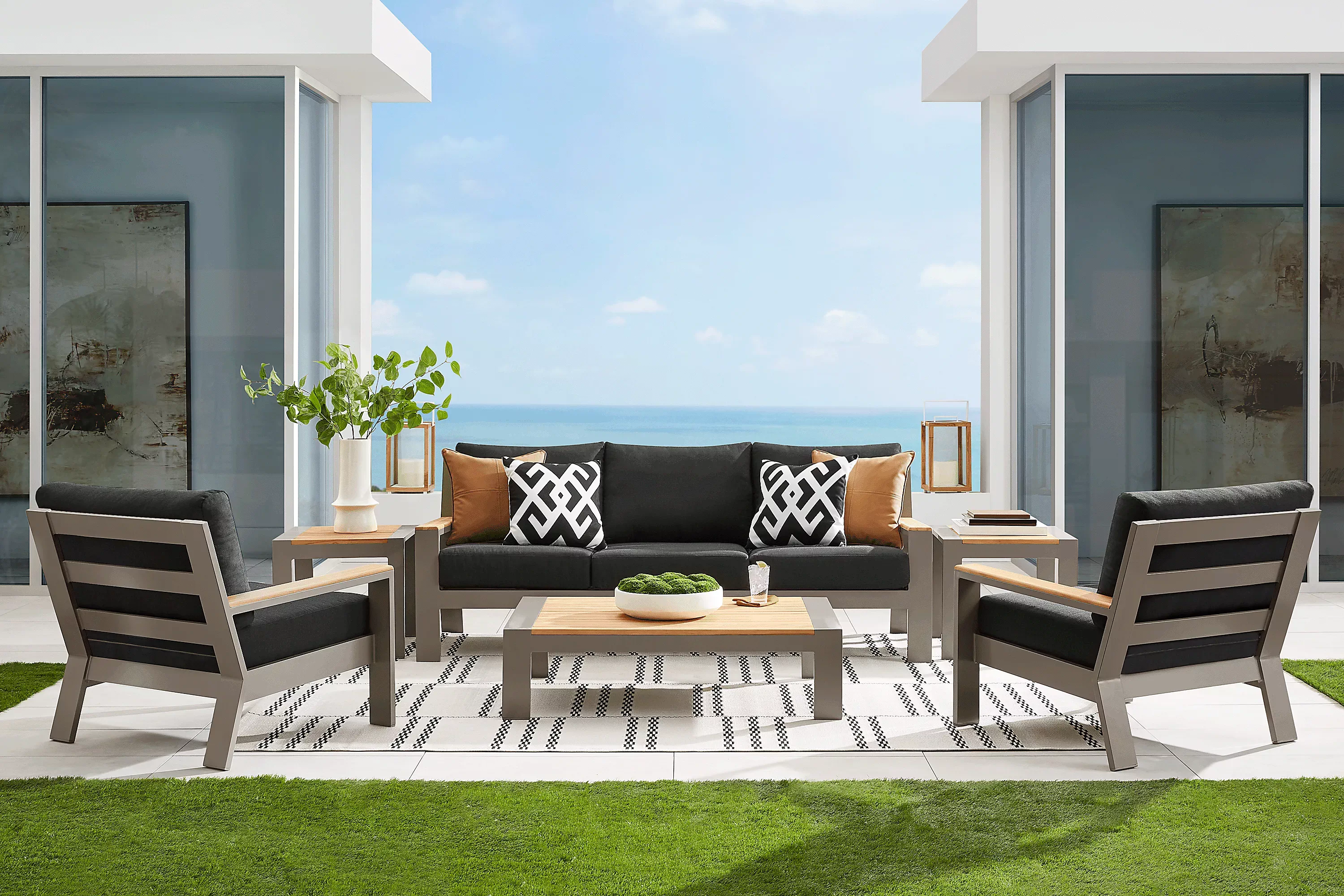 SolanaTaupeOutdoorSofawithCharcoalCushions 2 SolanaTaupeOutdoorSofawithCharcoalCushions