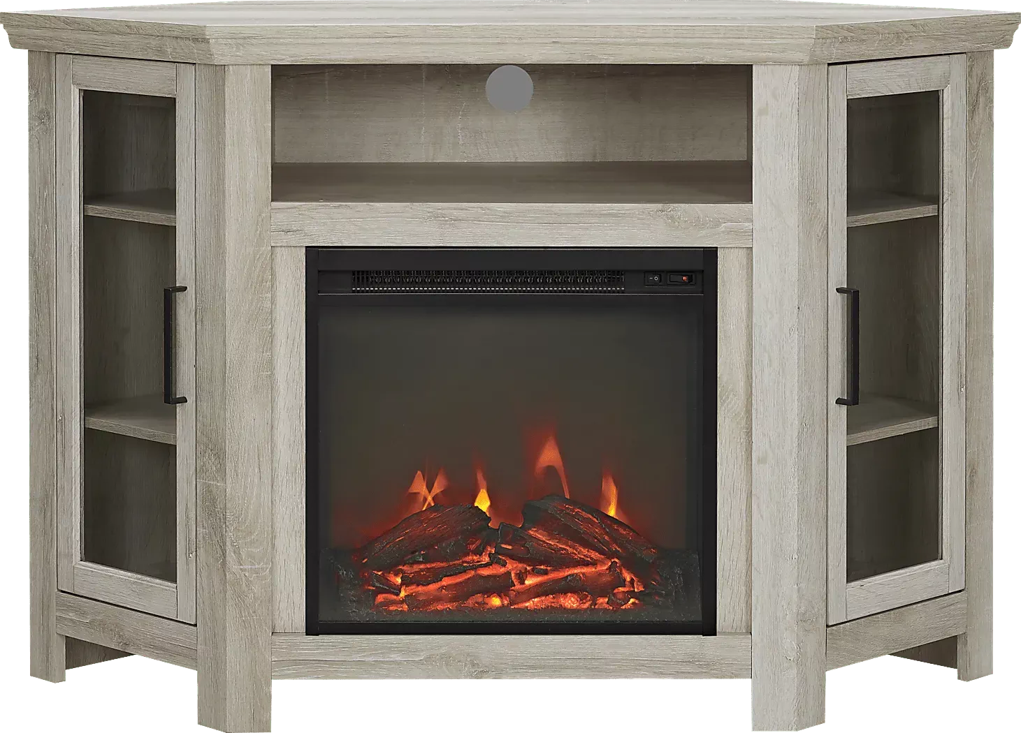 RussellWhite48in.CornerConsolewithElectricFireplace