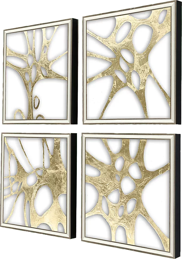GoldenSplashIFramedArtwork,Setof4 3 GoldenSplashIFramedArtwork,Setof4