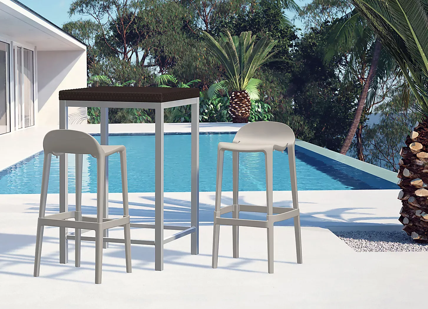 OutdoorLuliaGrayBarstool,Setof2 2 OutdoorLuliaGrayBarstool,Setof2