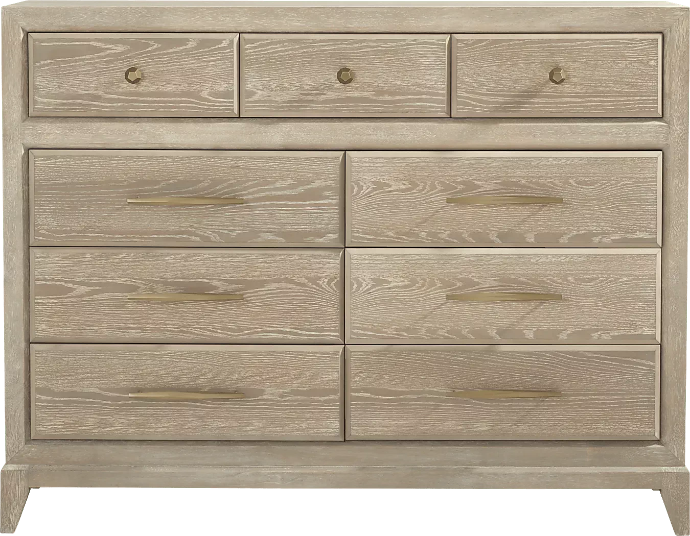 KaileyParkLightOak5PcBedroomWithHarlowHillTaupeQueenUpholsteredBed 5 KaileyParkLightOakDresser