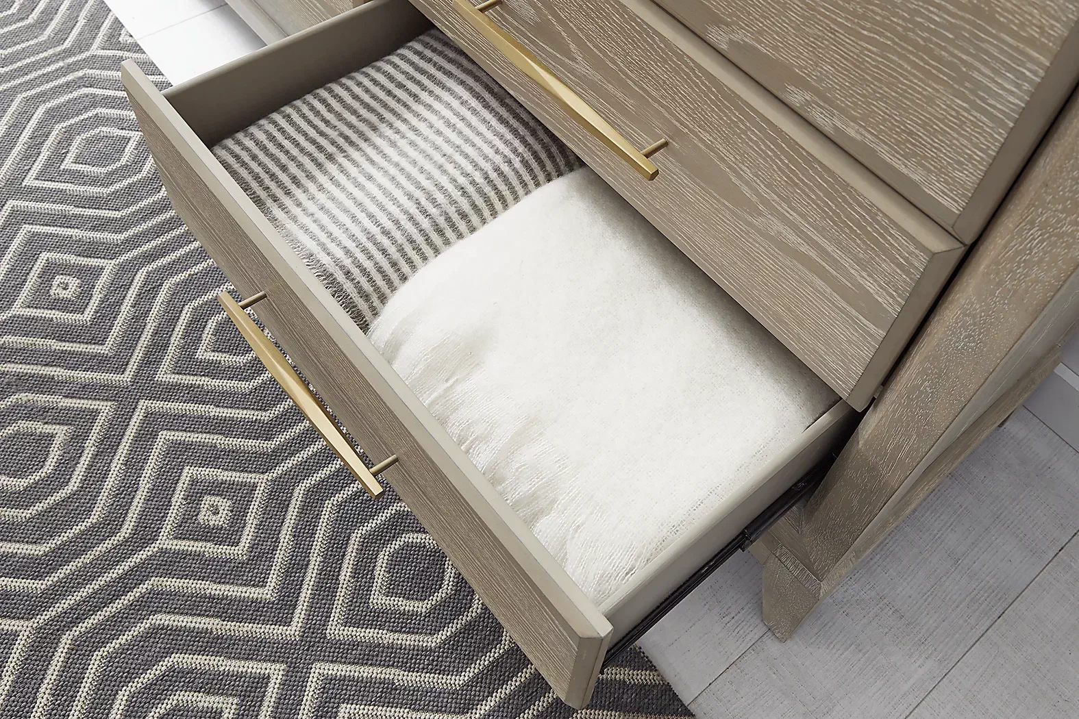 KaileyParkLightOak5PcBedroomWithHarlowHillTaupeQueenUpholsteredBed 7 KaileyParkLightOakDresser