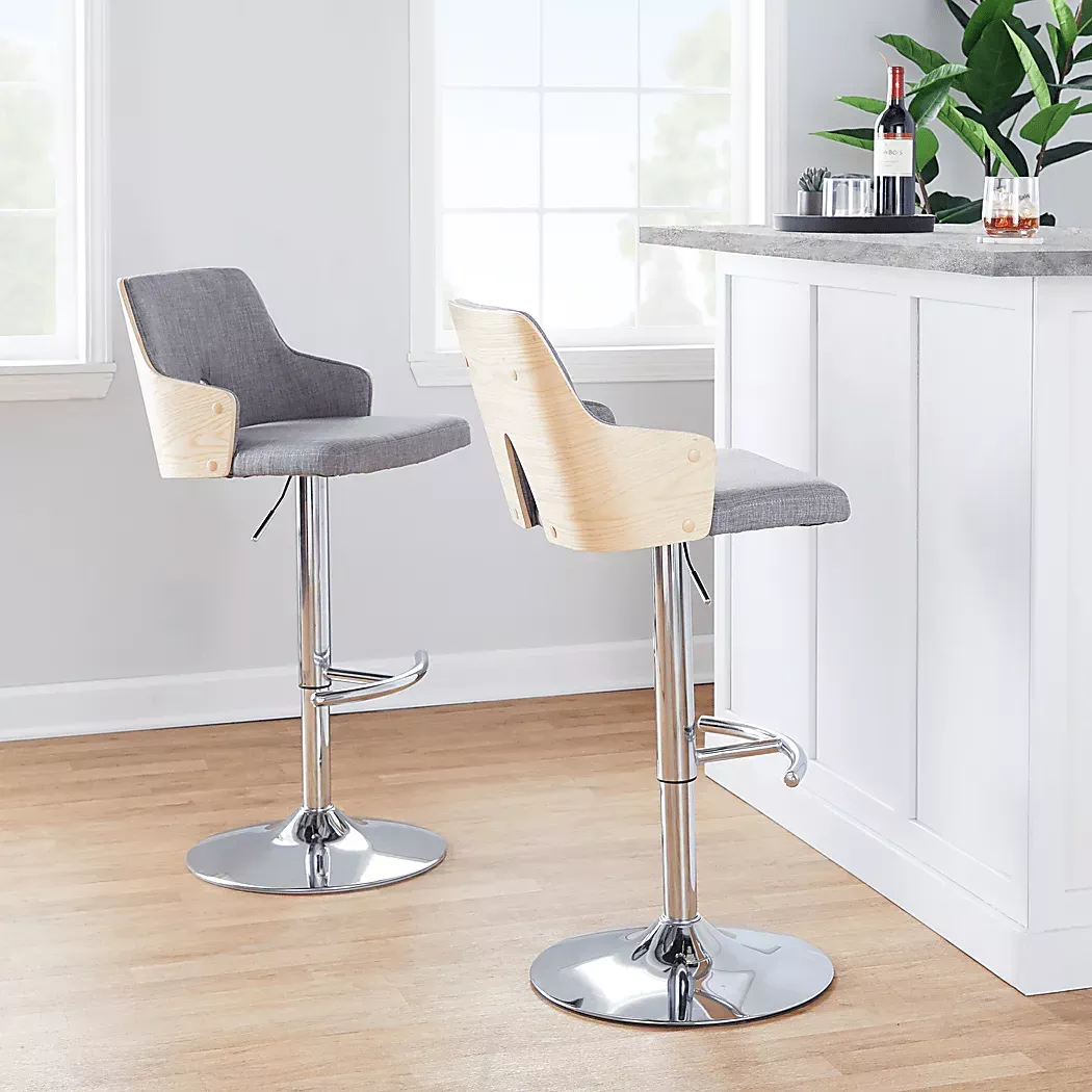 ZenniaIVGrayAdjustableBarstool,Setof2 9 ZenniaIVGrayAdjustableBarstool,Setof2