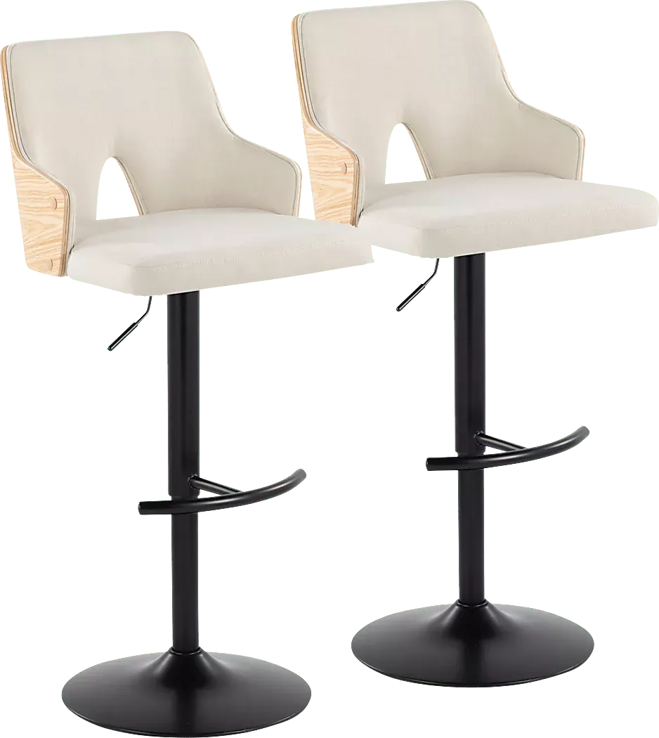 ZenniaIIICreamAdjustableBarstool,Setof2 1 ZenniaIIICreamAdjustableBarstool,Setof2