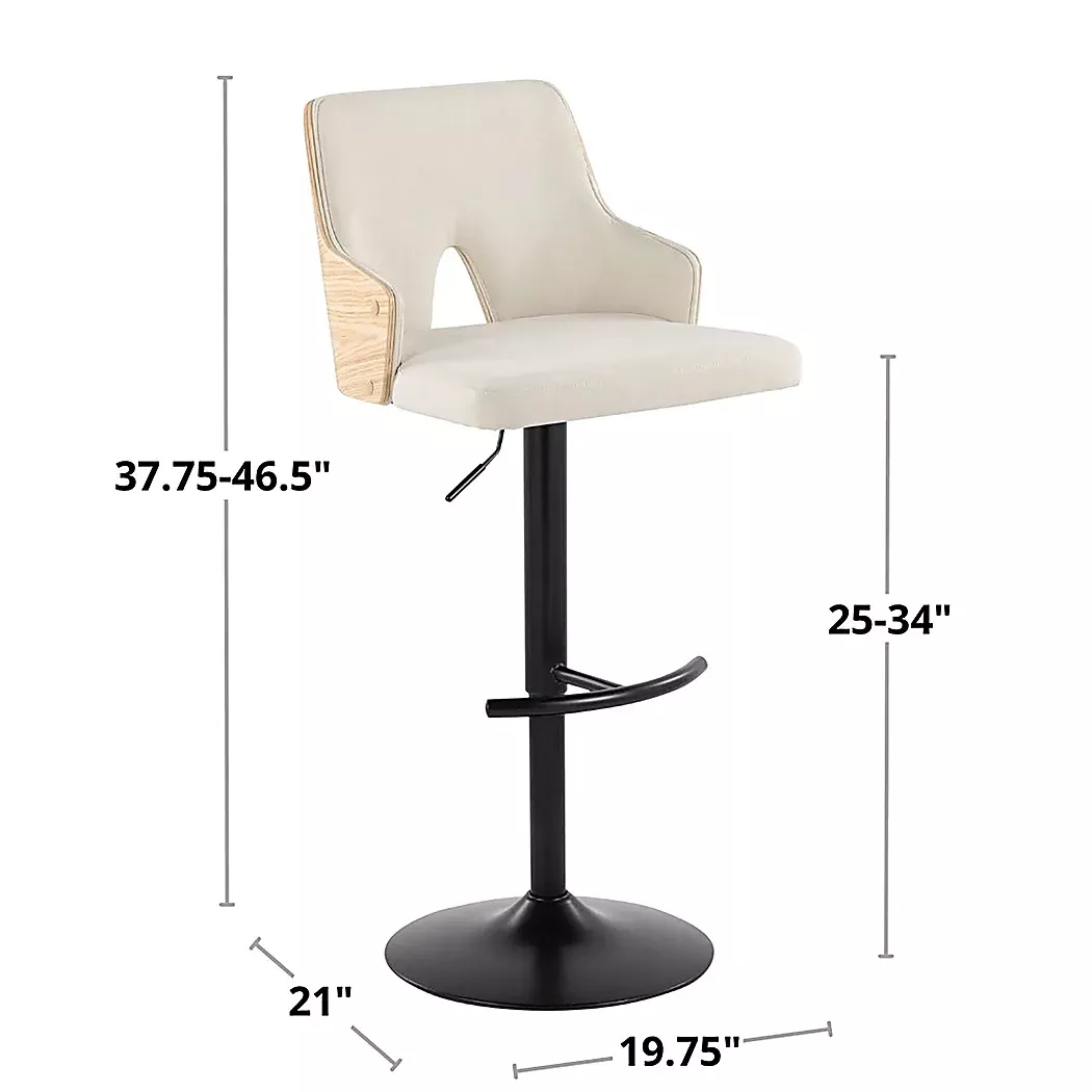 ZenniaIIICreamAdjustableBarstool,Setof2 10 ZenniaIIICreamAdjustableBarstool,Setof2