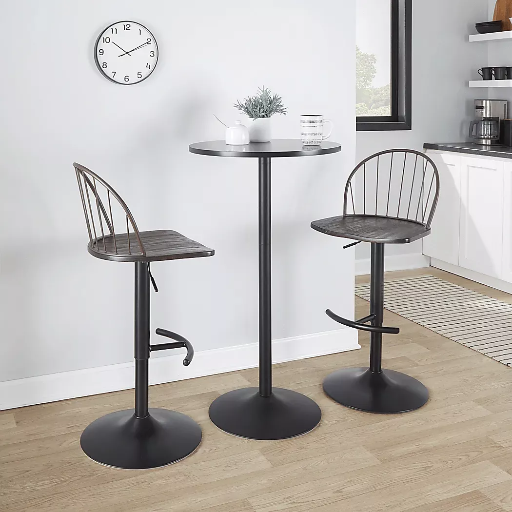 CharliasXIIBlackAdjustableBarstool,Setof2 3 CharliasXIIBlackAdjustableBarstool,Setof2