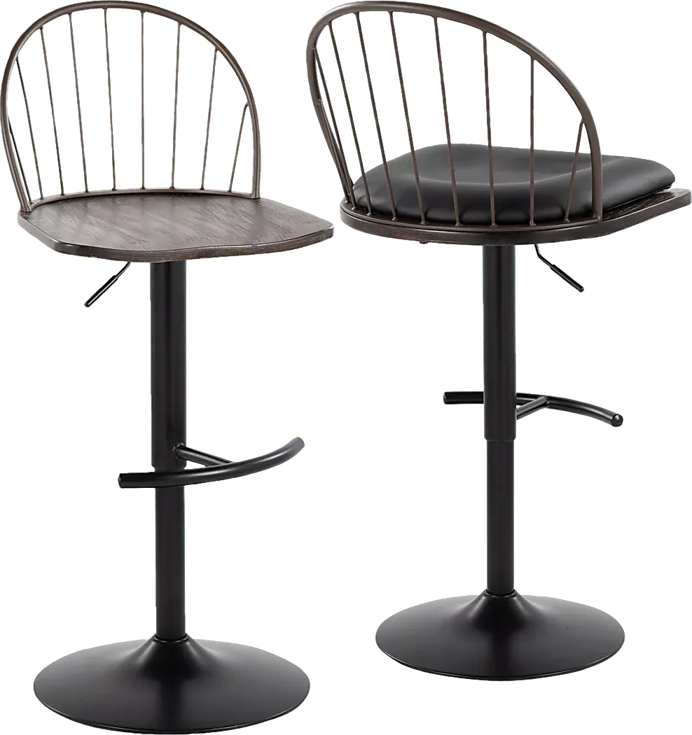 CharliasXIIBlackAdjustableBarstool,Setof2 8 CharliasXIIBlackAdjustableBarstool,Setof2