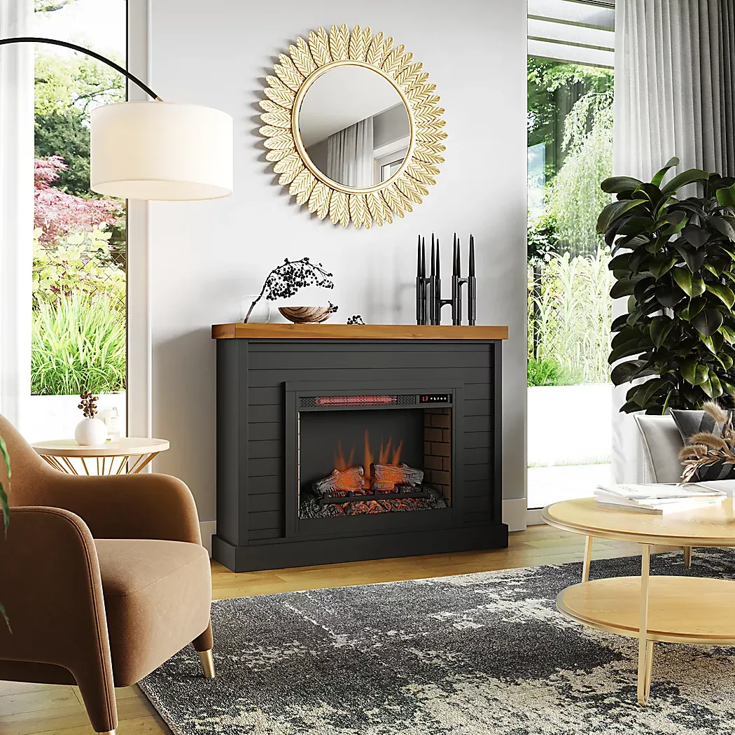 TrisanoBlack48in.ConsolewithElectricFireplace 7 TrisanoBlack48in.ConsolewithElectricFireplace