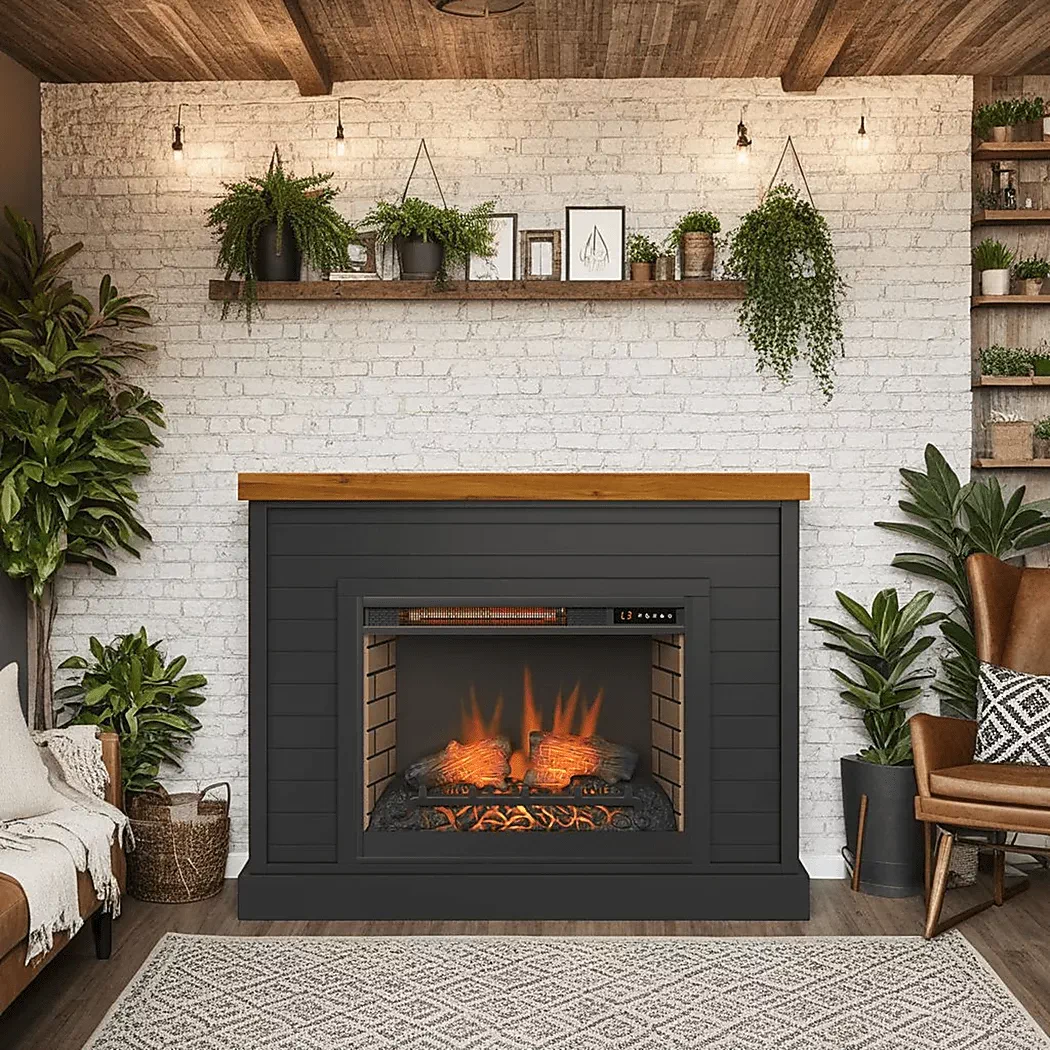 TrisanoBlack48in.ConsolewithElectricFireplace 8 TrisanoBlack48in.ConsolewithElectricFireplace