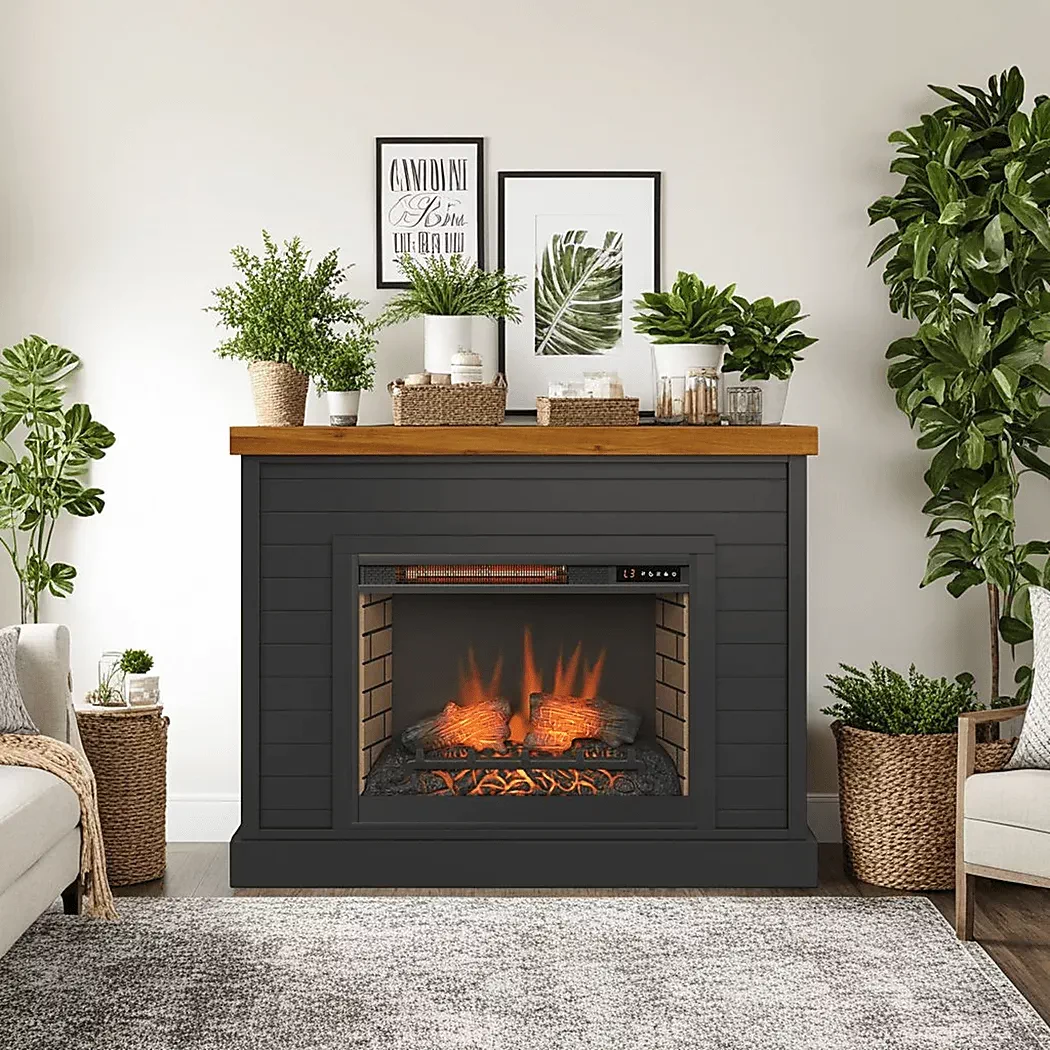 TrisanoBlack48in.ConsolewithElectricFireplace 9 TrisanoBlack48in.ConsolewithElectricFireplace