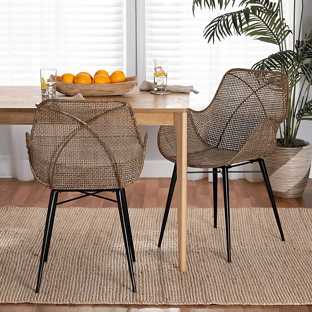 MessiniaBrownArmChair,Setof2 2 MessiniaBrownArmChair,Setof2