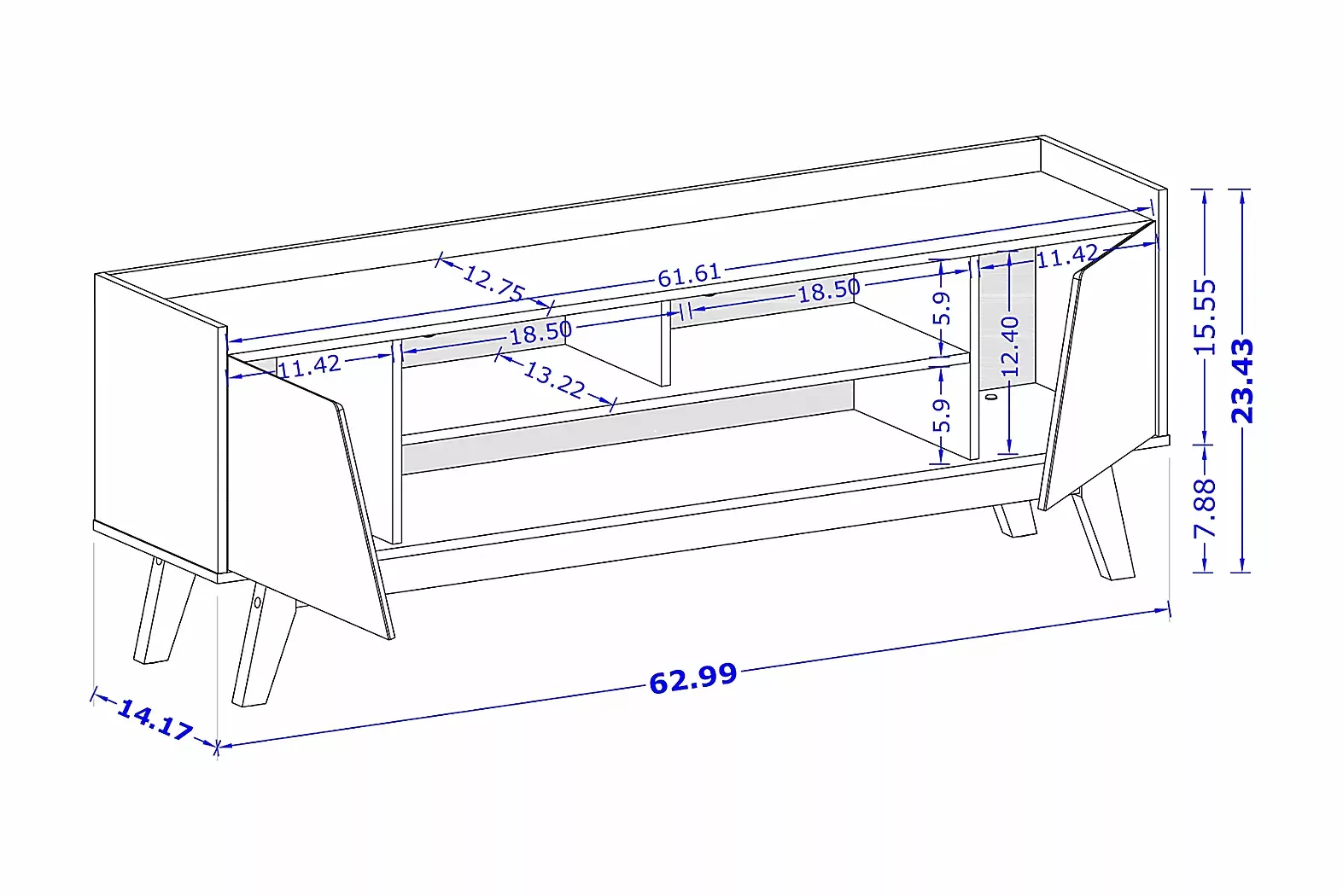 CaugheyIIGray63in.Console 6 CaugheyIIGray63in.Console