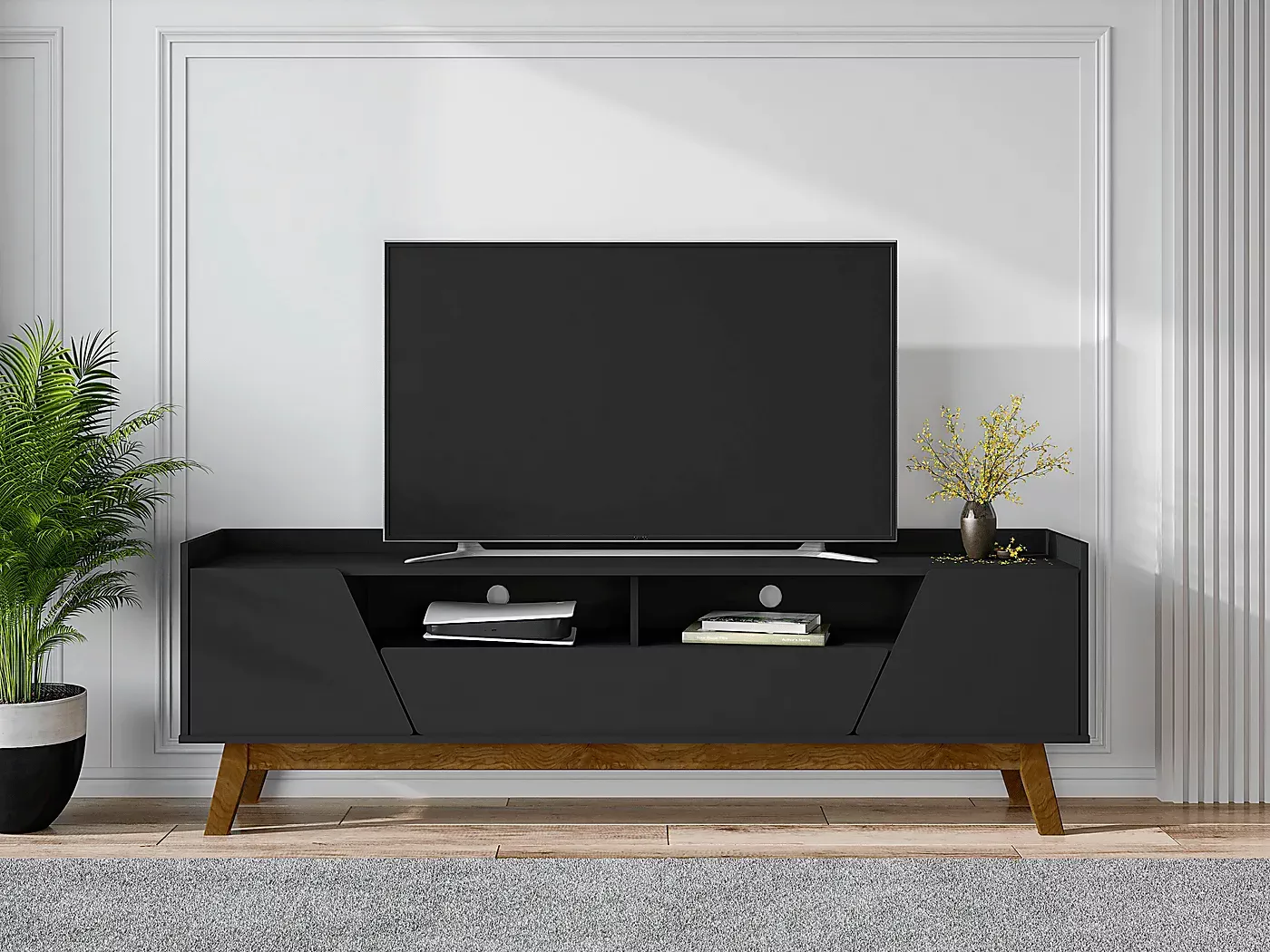 CaugheyIIIBlack71in.Console 2 CaugheyIIIBlack71in.Console