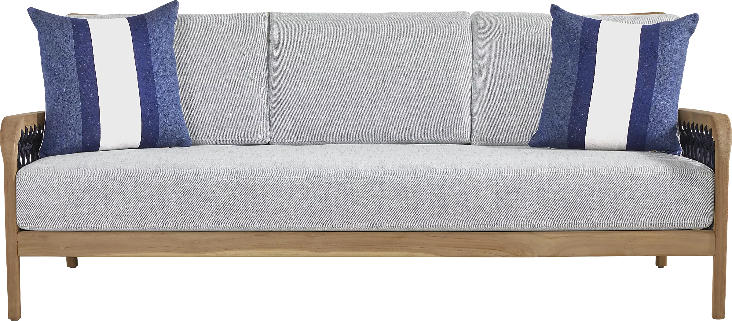 RivaBlondeOutdoorSofawithSlateCushions 1 RivaBlondeOutdoorSofawithSlateCushions