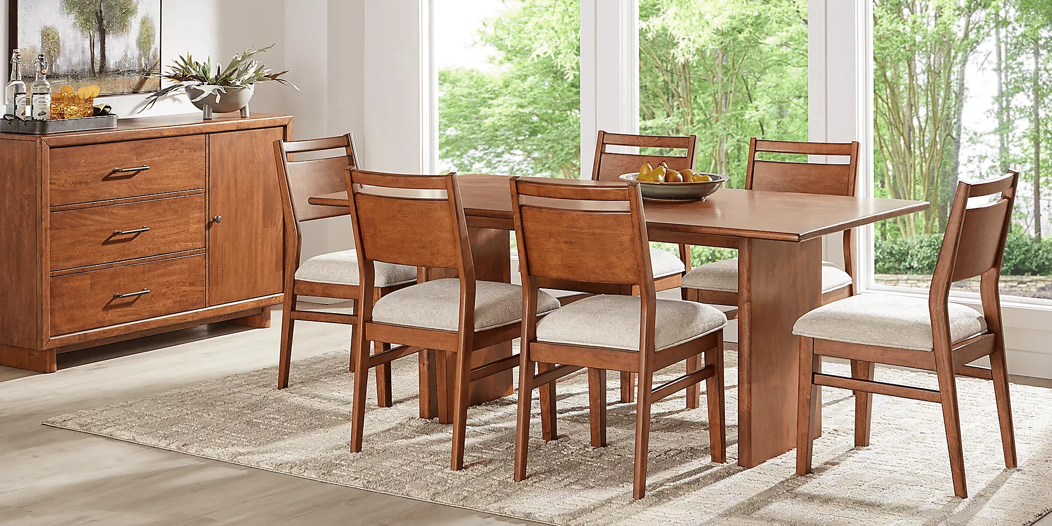 SurreyEllisBrownDiningTable 2 SurreyEllisBrownPanelBackChair