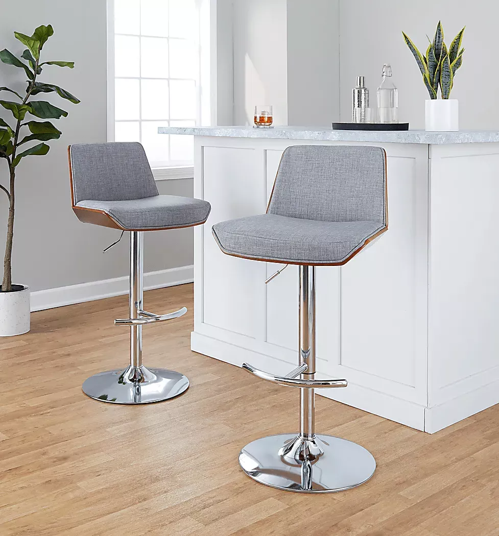 WeymandaVGrayAdjustableBarstool,Setof2 3 WeymandaVGrayAdjustableBarstool,Setof2