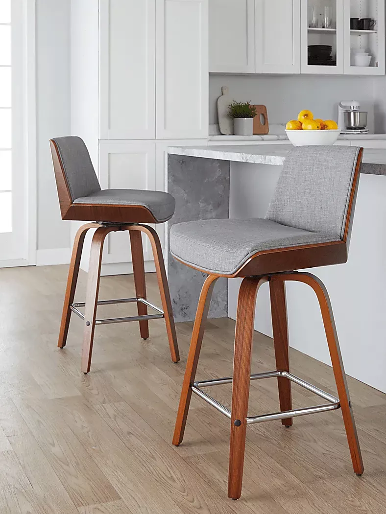 WeymandaIIGraySwivelCounterHeightStool,Setof2 4 WeymandaIIGraySwivelCounterHeightStool,Setof2