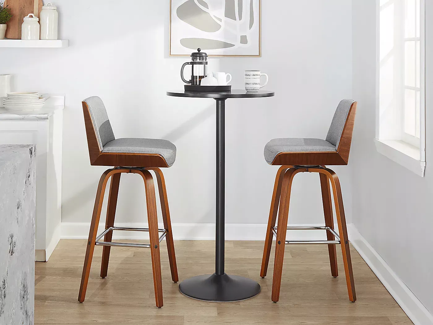 WeymandaIIGraySwivelBarstool,Setof2 2 WeymandaIIGraySwivelBarstool,Setof2