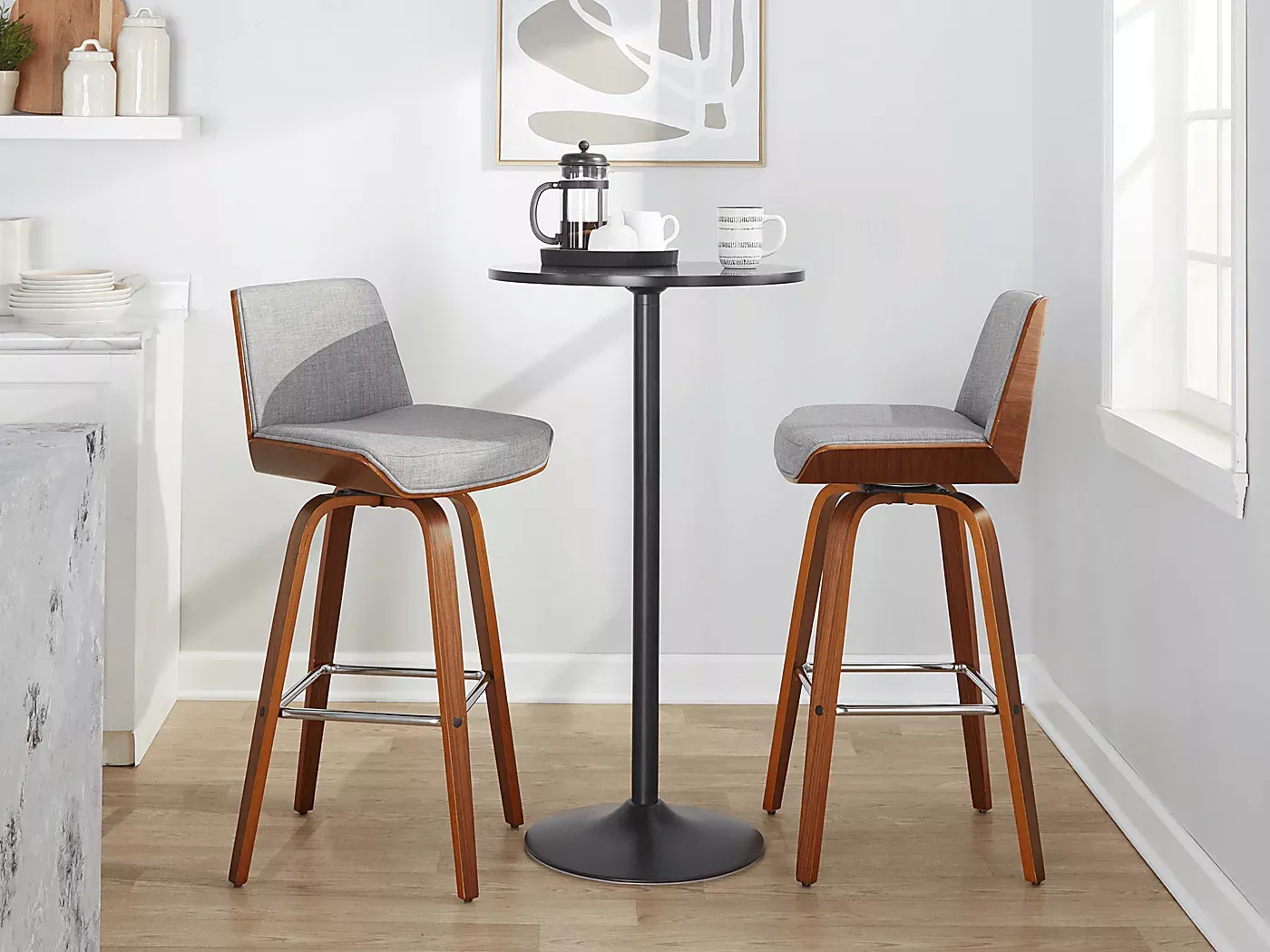 WeymandaIIGraySwivelBarstool,Setof2 3 WeymandaIIGraySwivelBarstool,Setof2
