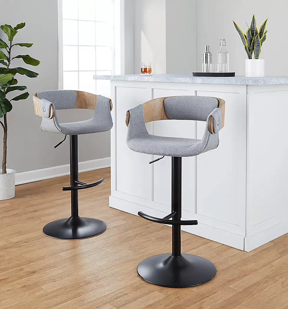 TakedaILightGrayAdjustableBarstool,Setof2 2 TakedaILightGrayAdjustableBarstool,Setof2