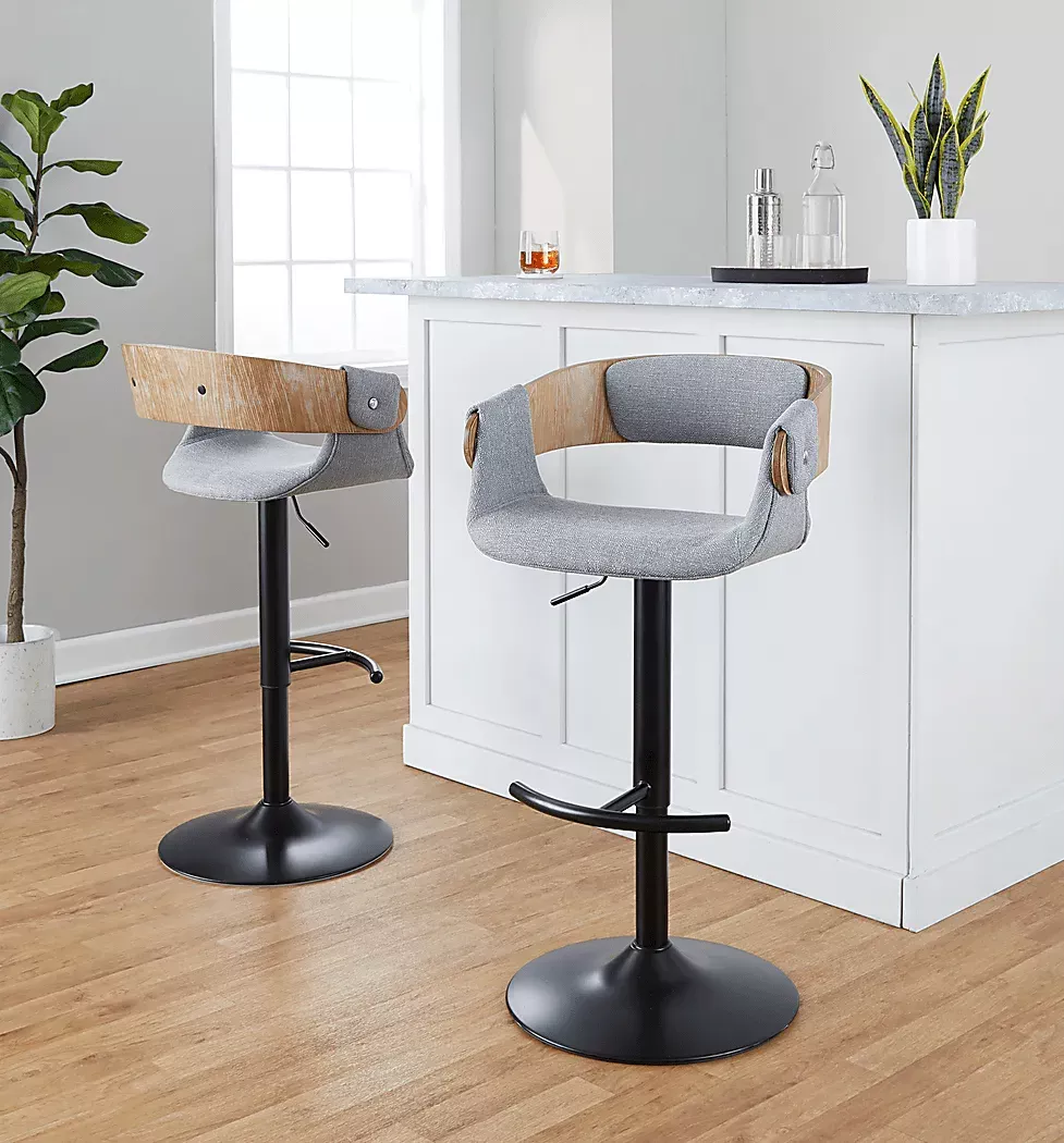 TakedaILightGrayAdjustableBarstool,Setof2 3 TakedaILightGrayAdjustableBarstool,Setof2