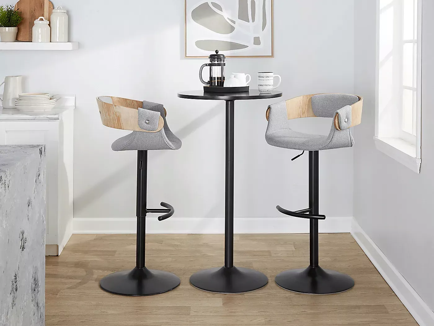 TakedaILightGrayAdjustableBarstool,Setof2 4 TakedaILightGrayAdjustableBarstool,Setof2
