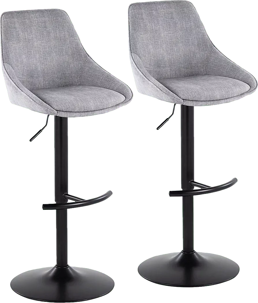 DellreyIIIGrayAdjustableBarstool,Setof2 1 DellreyIIIGrayAdjustableBarstool,Setof2