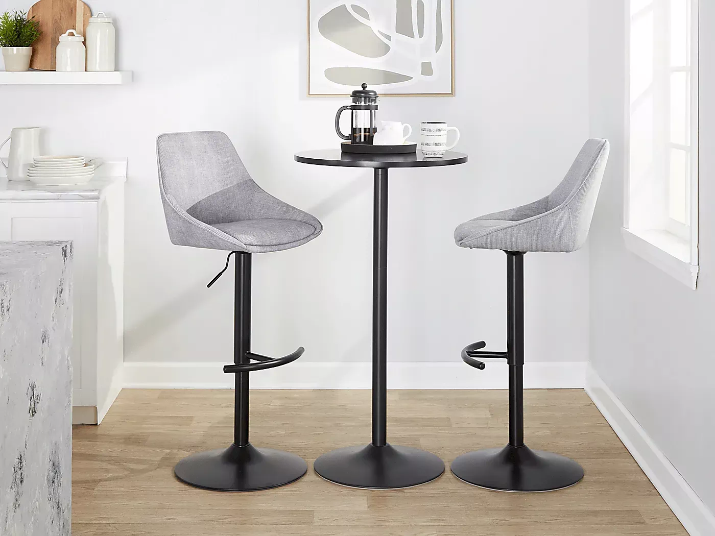 DellreyIIIGrayAdjustableBarstool,Setof2 2 DellreyIIIGrayAdjustableBarstool,Setof2