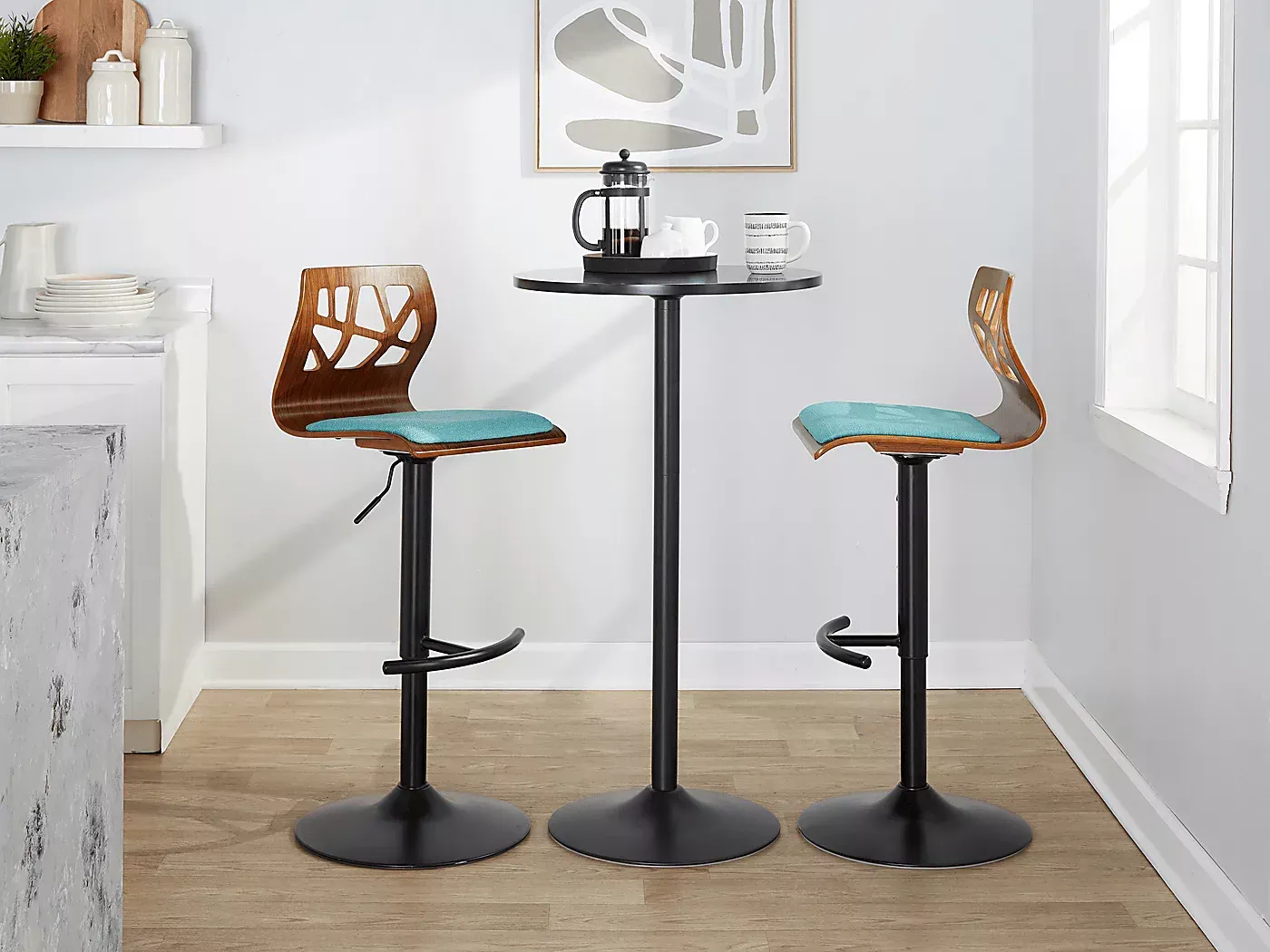 WatsoniaIVTealAdjustableBarstool,Setof2 3 WatsoniaIVTealAdjustableBarstool,Setof2