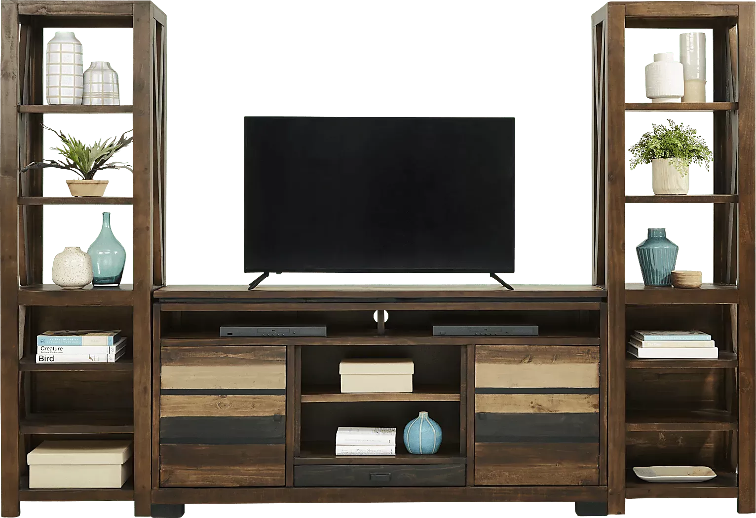 WestoverHillsBrown3PcWallUnitwith72in.Console 2 WestoverHillsBrown3PcWallUnitwith72in.Console