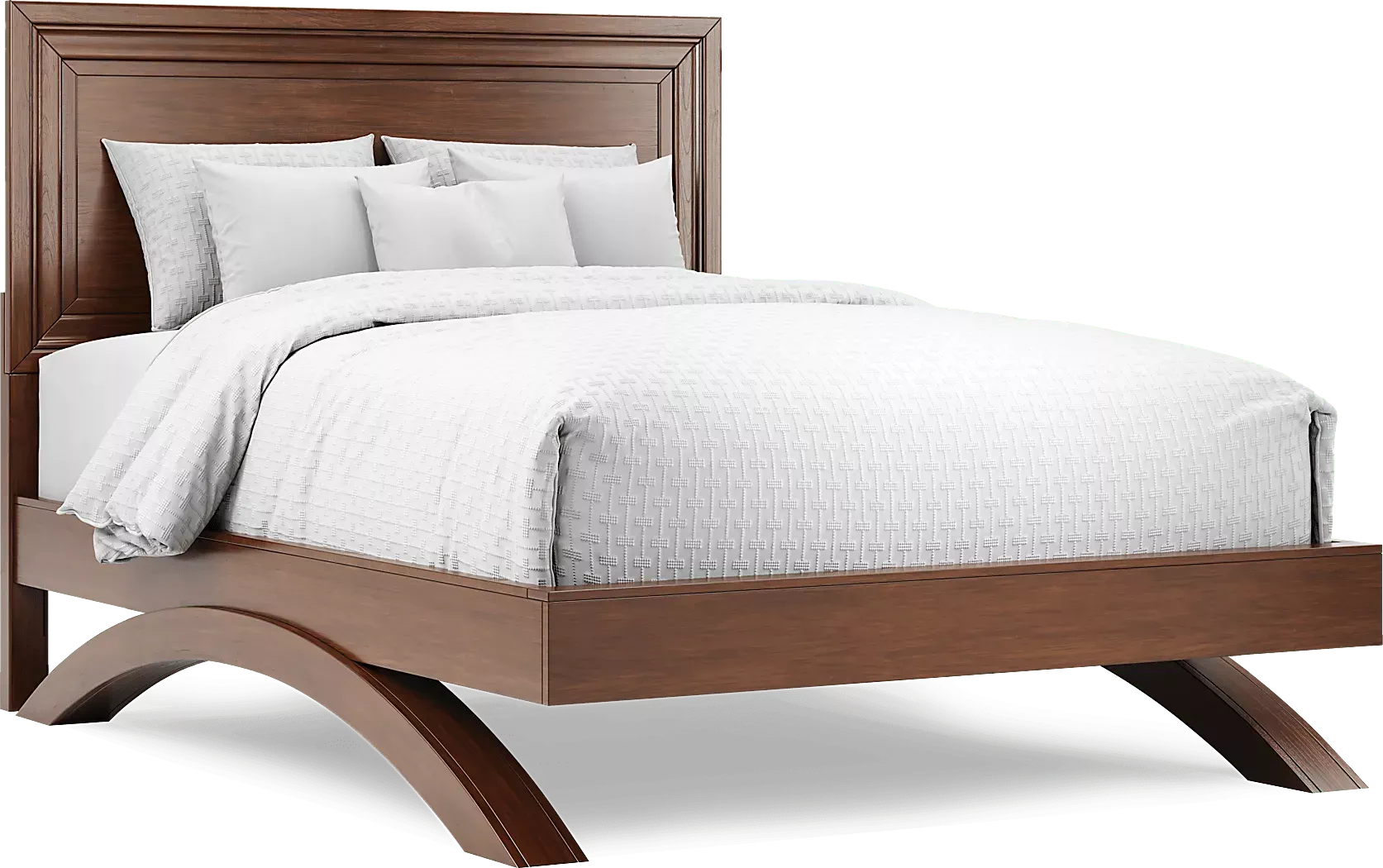 BelcourtBrownCherry3PcQueenPanelArchBed 1 BelcourtBrownCherry3PcQueenPanelArchBed