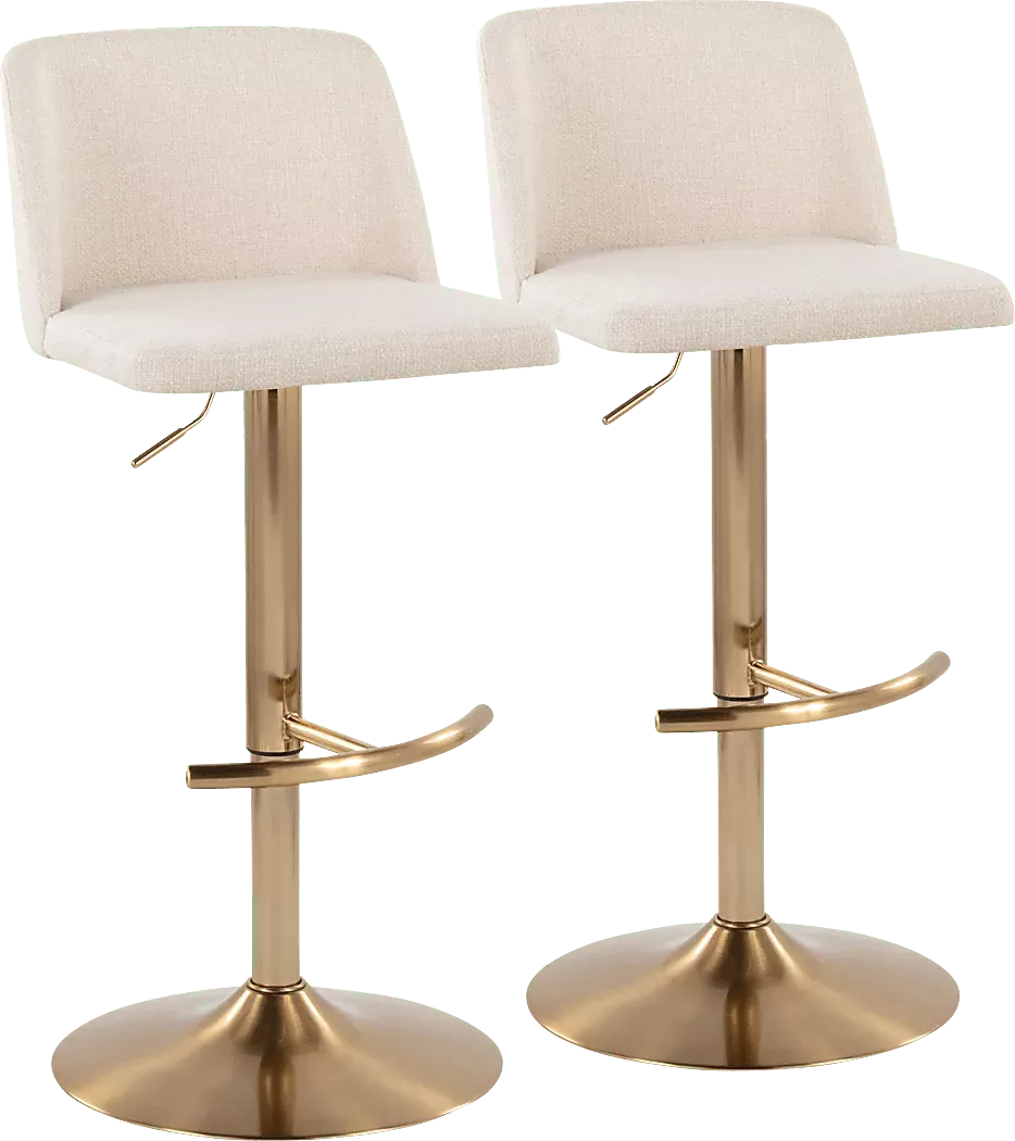 ClyoXIVCreamAdjustableBarstool,Setof2 1 ClyoXIVCreamAdjustableBarstool,Setof2