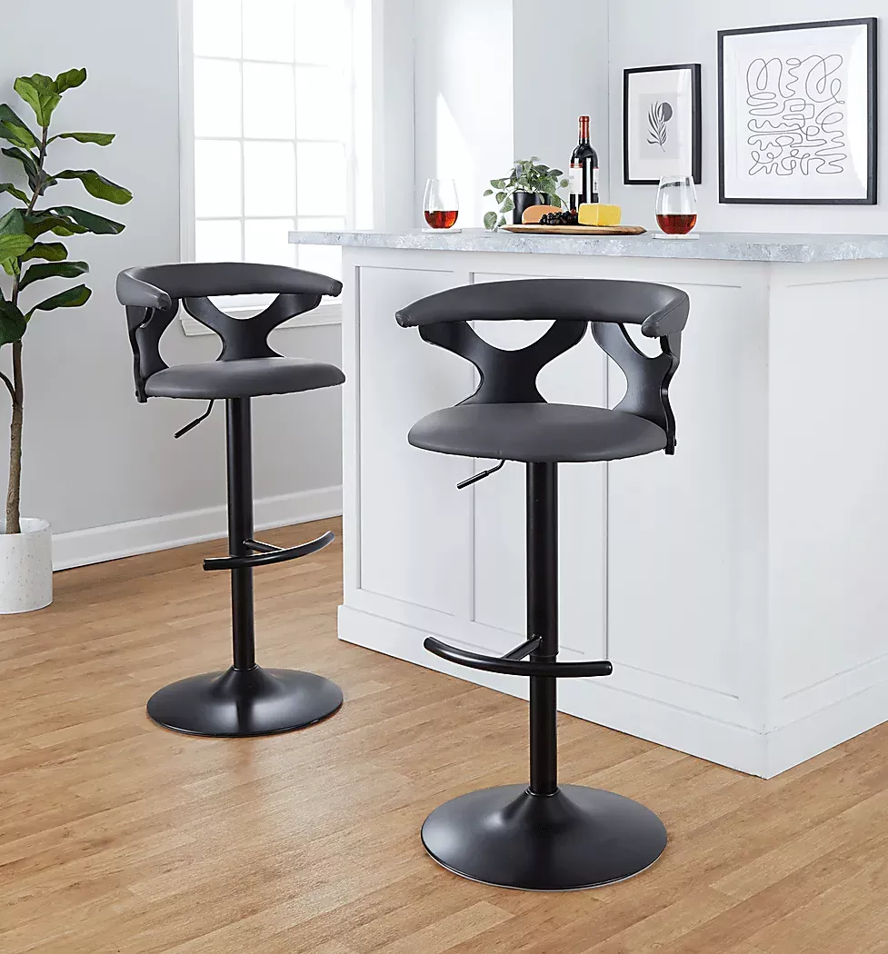 WyndmoorVIIBlackAdjustableBarstool,Setof2 2 WyndmoorVIIBlackAdjustableBarstool,Setof2