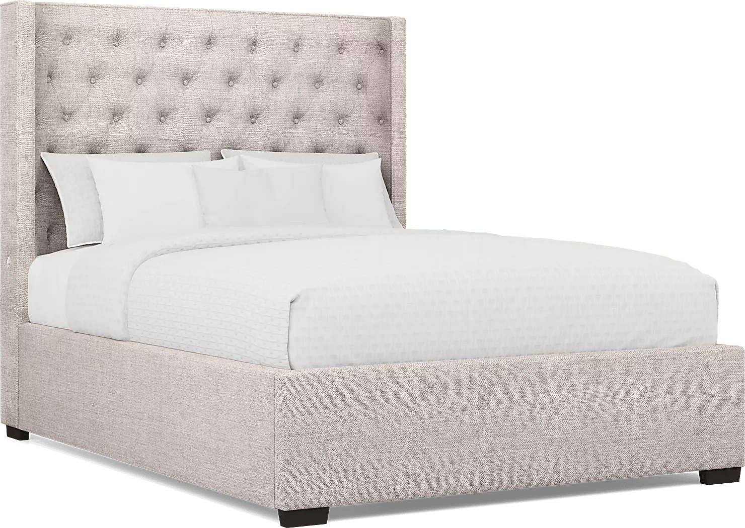 KaileyParkLightOak5PcBedroomWithHarlowHillTaupeQueenUpholsteredBed 2 HarlowHillTaupe3PcQueenUpholsteredBed