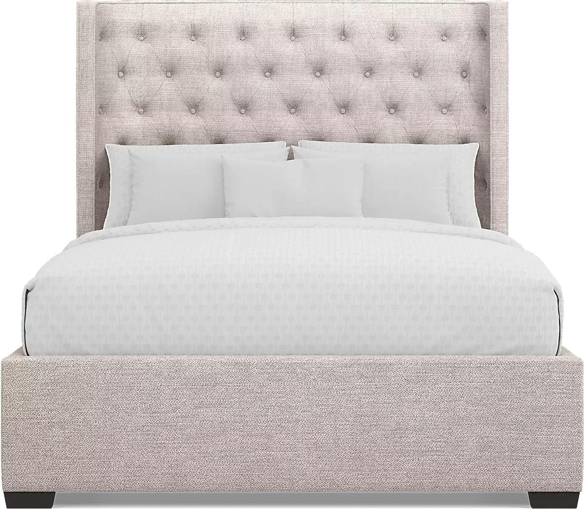 KaileyParkLightOak5PcBedroomWithHarlowHillTaupeQueenUpholsteredBed 3 HarlowHillTaupe3PcQueenUpholsteredBed