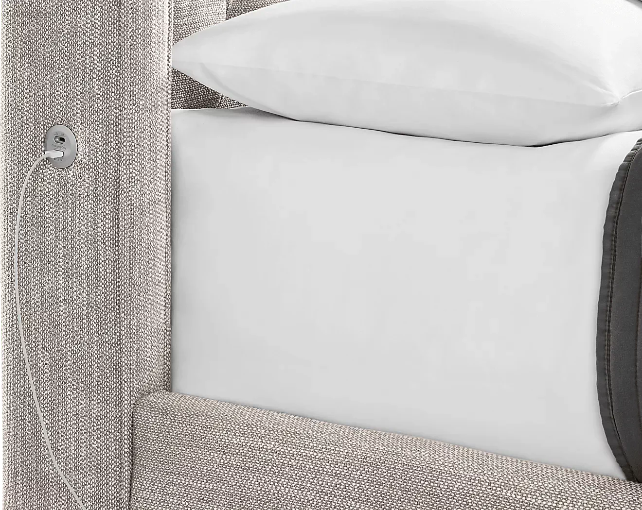 KaileyParkLightOak5PcBedroomWithHarlowHillTaupeQueenUpholsteredBed 4 HarlowHillTaupe3PcQueenUpholsteredBed