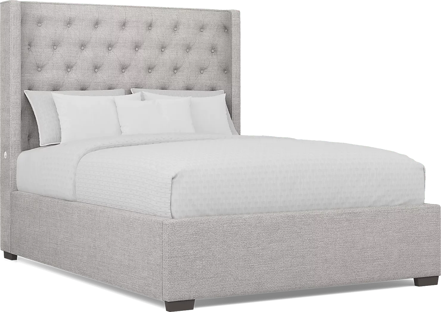 HarlowHillLightGray3PcQueenUpholsteredBed 1 HarlowHillLightGray3PcQueenUpholsteredBed