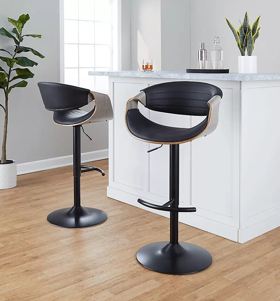 LoblollyXBlackAdjustableBarstool,Setof2 2 LoblollyXBlackAdjustableBarstool,Setof2