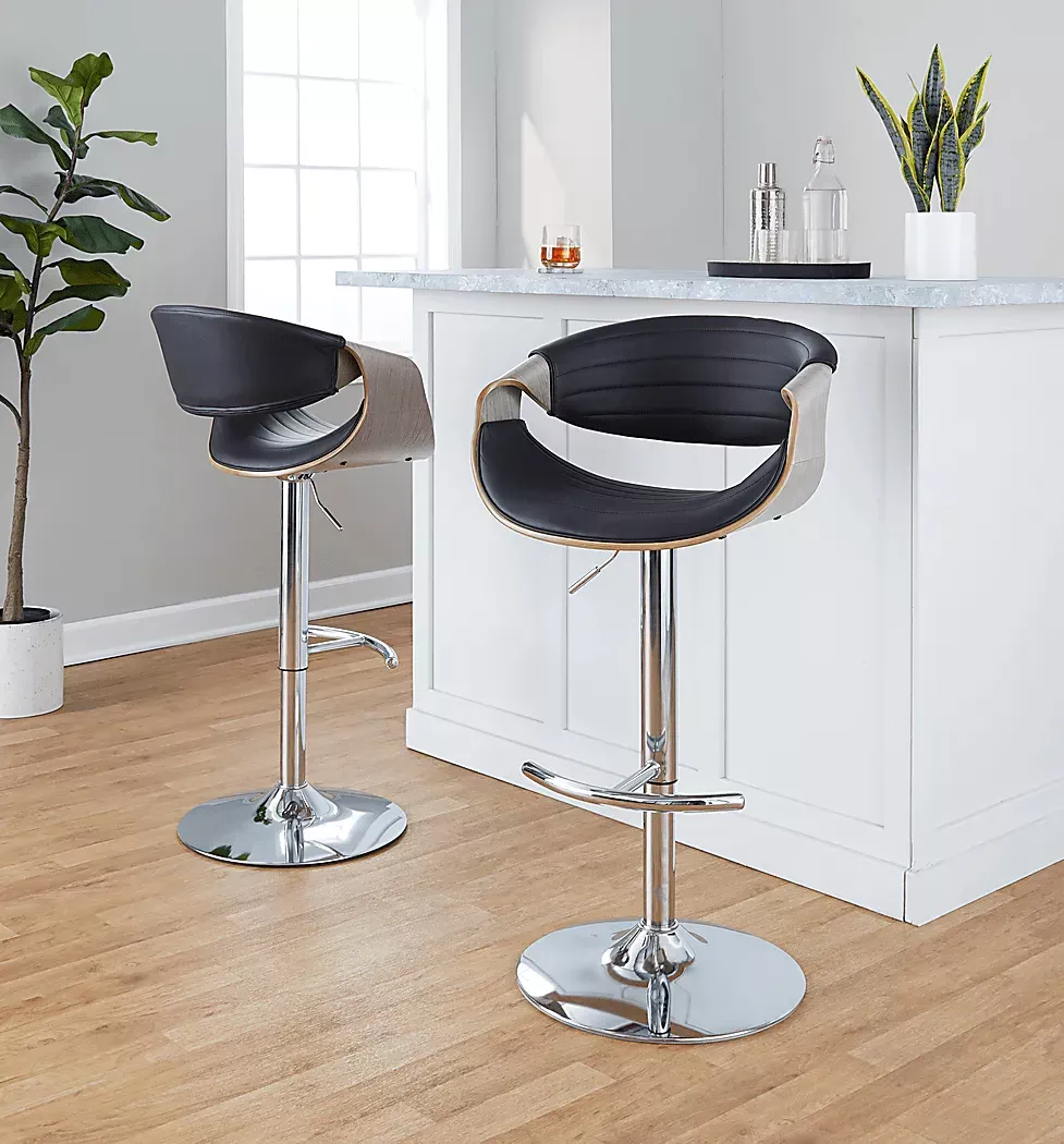 LoblollyVIIIBlackAdjustableBarstool,Setof2 2 LoblollyVIIIBlackAdjustableBarstool,Setof2
