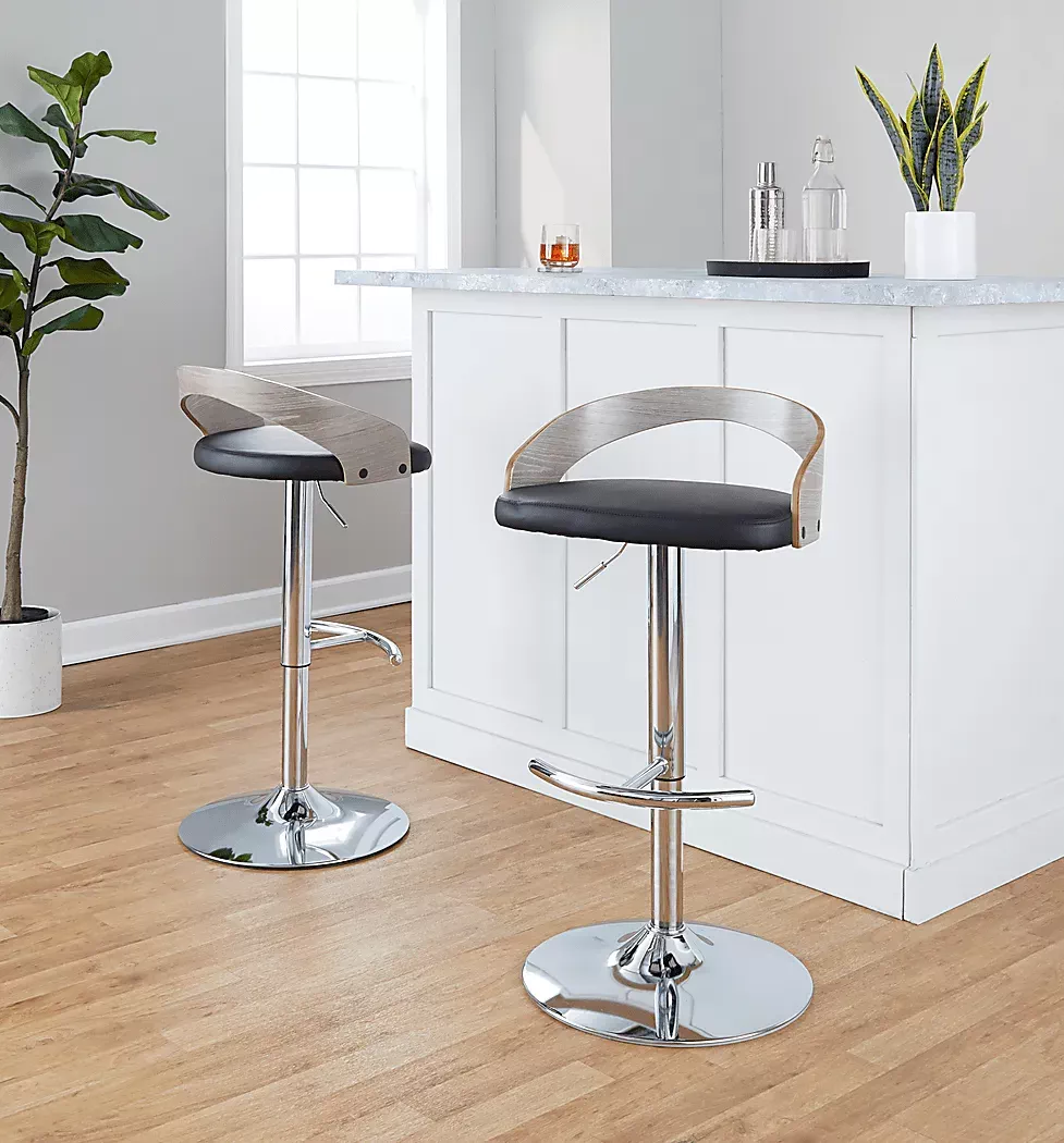 ZykanXXIIBlackAdjustableBarstool,Setof2 2 ZykanXXIIBlackAdjustableBarstool,Setof2