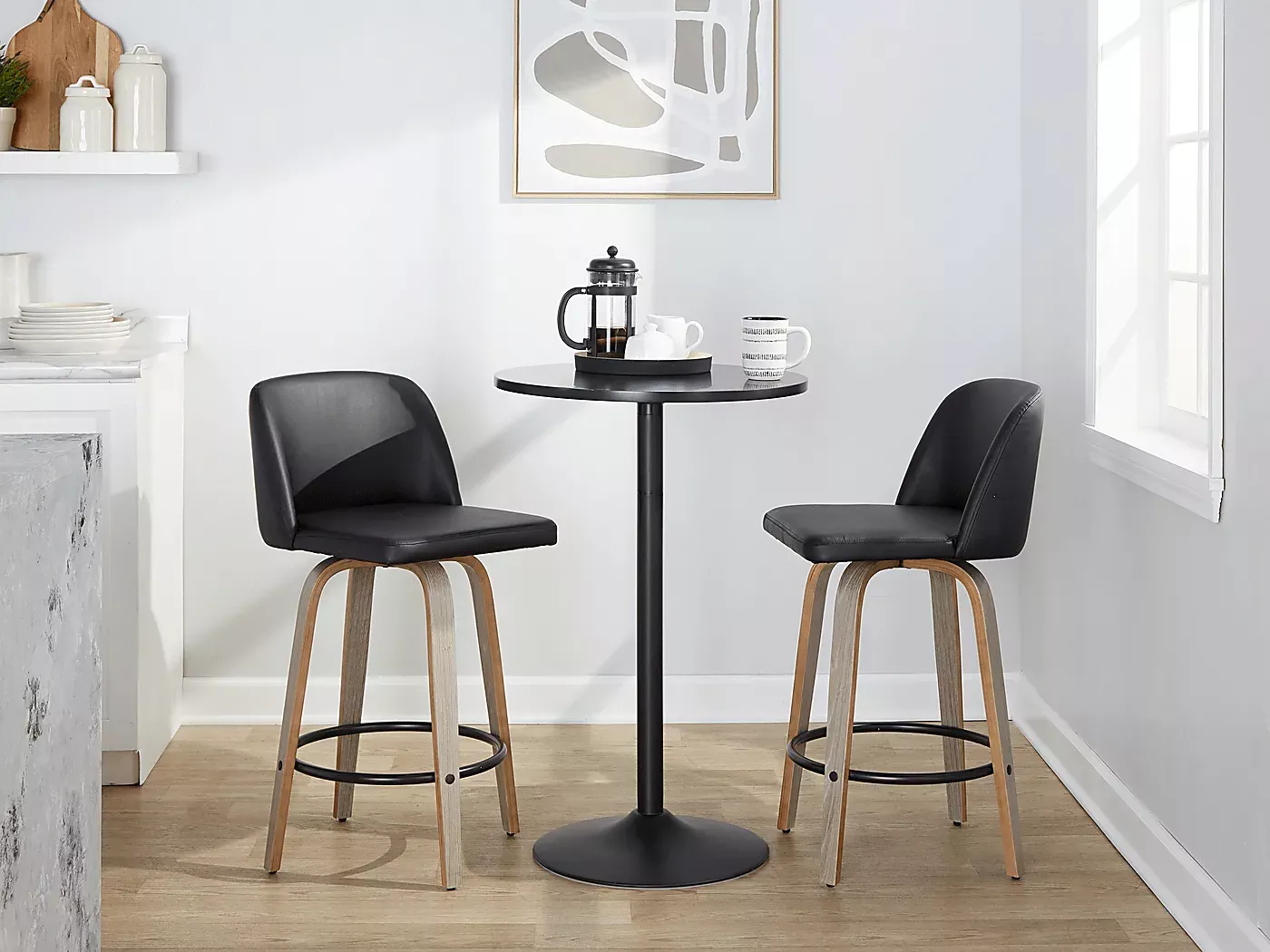 ClyoXBlackSwivelCounterHeightStool,Setof2 2 ClyoXBlackSwivelCounterHeightStool,Setof2