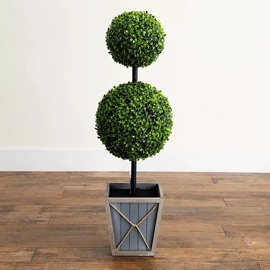 AppleberryIIGreenArtificialDoubleBallBoxwoodTopiary 1 AppleberryIIGreenArtificialDoubleBallBoxwoodTopiary