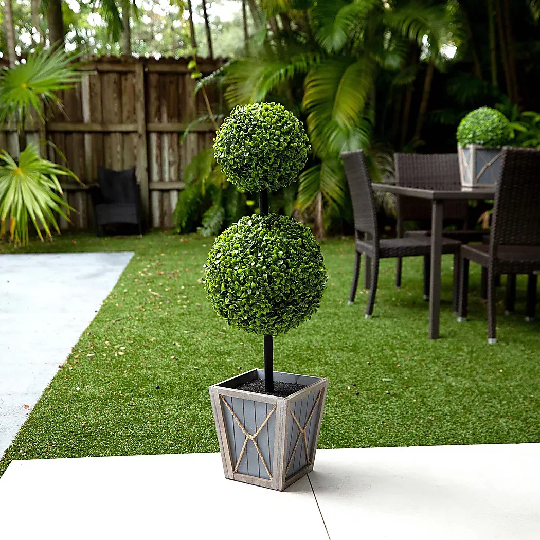 AppleberryIIGreenArtificialDoubleBallBoxwoodTopiary 6 AppleberryIIGreenArtificialDoubleBallBoxwoodTopiary