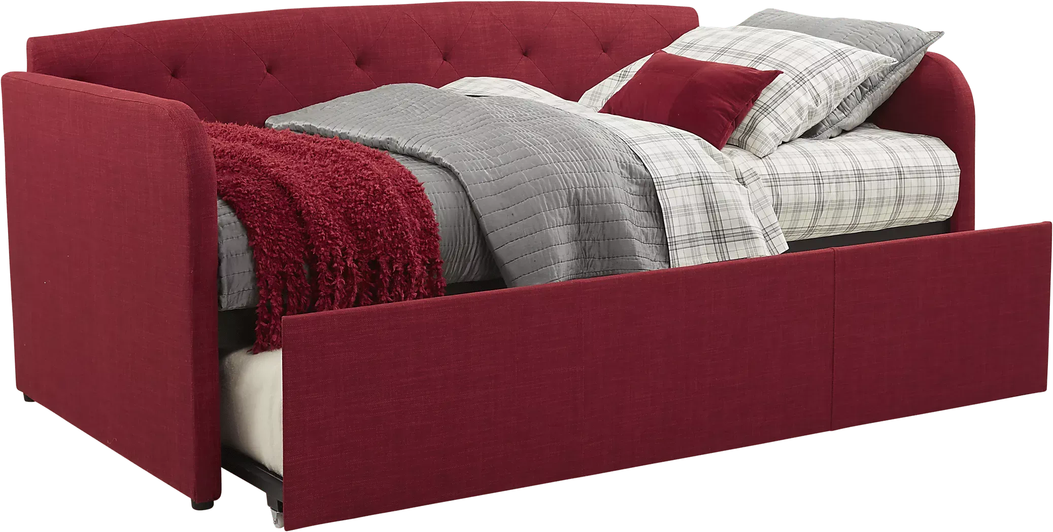 LanieRedTuftedDaybedwithTrundle 2 LanieRedTuftedDaybedwithTrundle