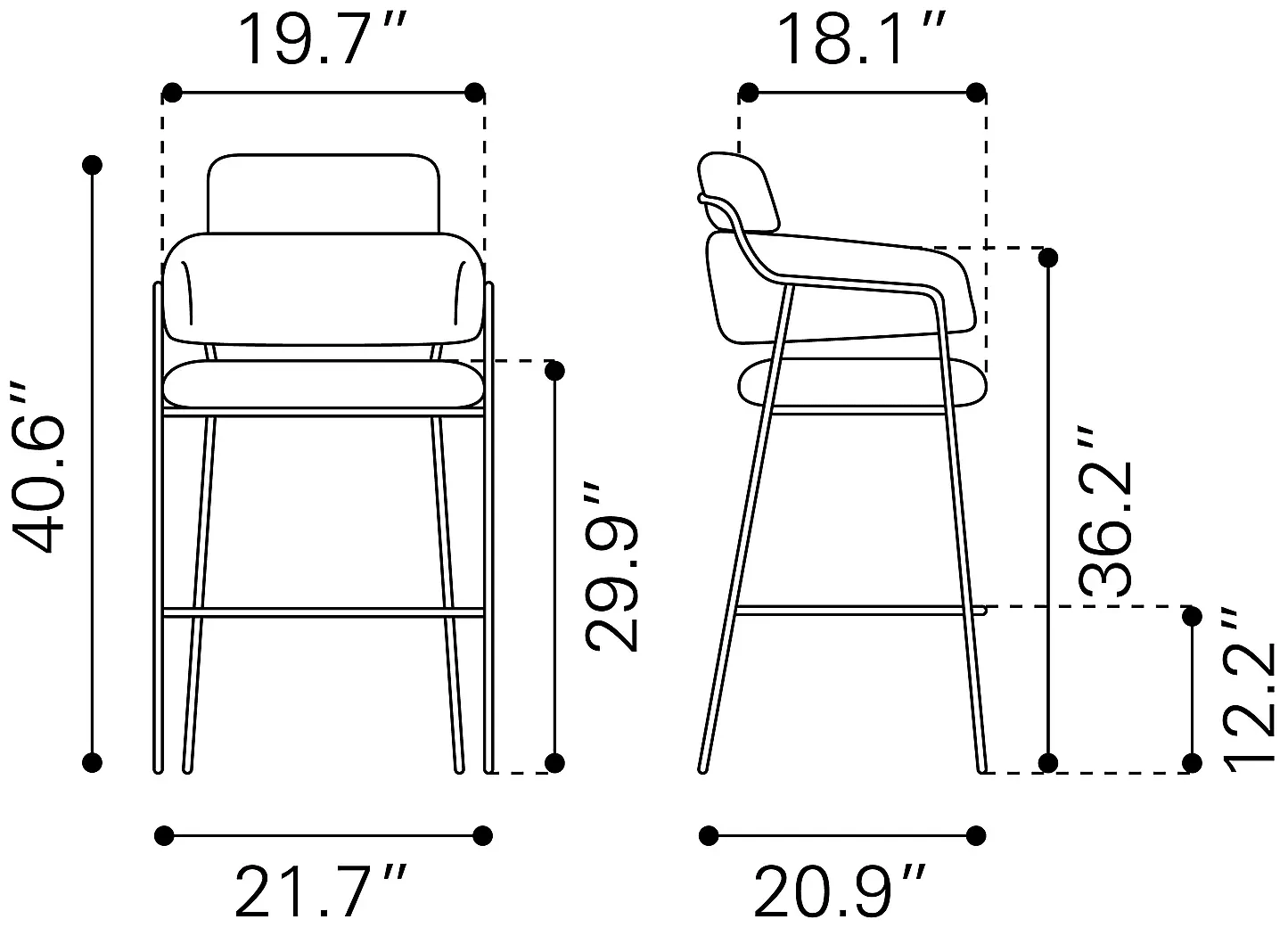BrynnsBrownBarstool,Setof2 9 BrynnsBrownBarstool,Setof2