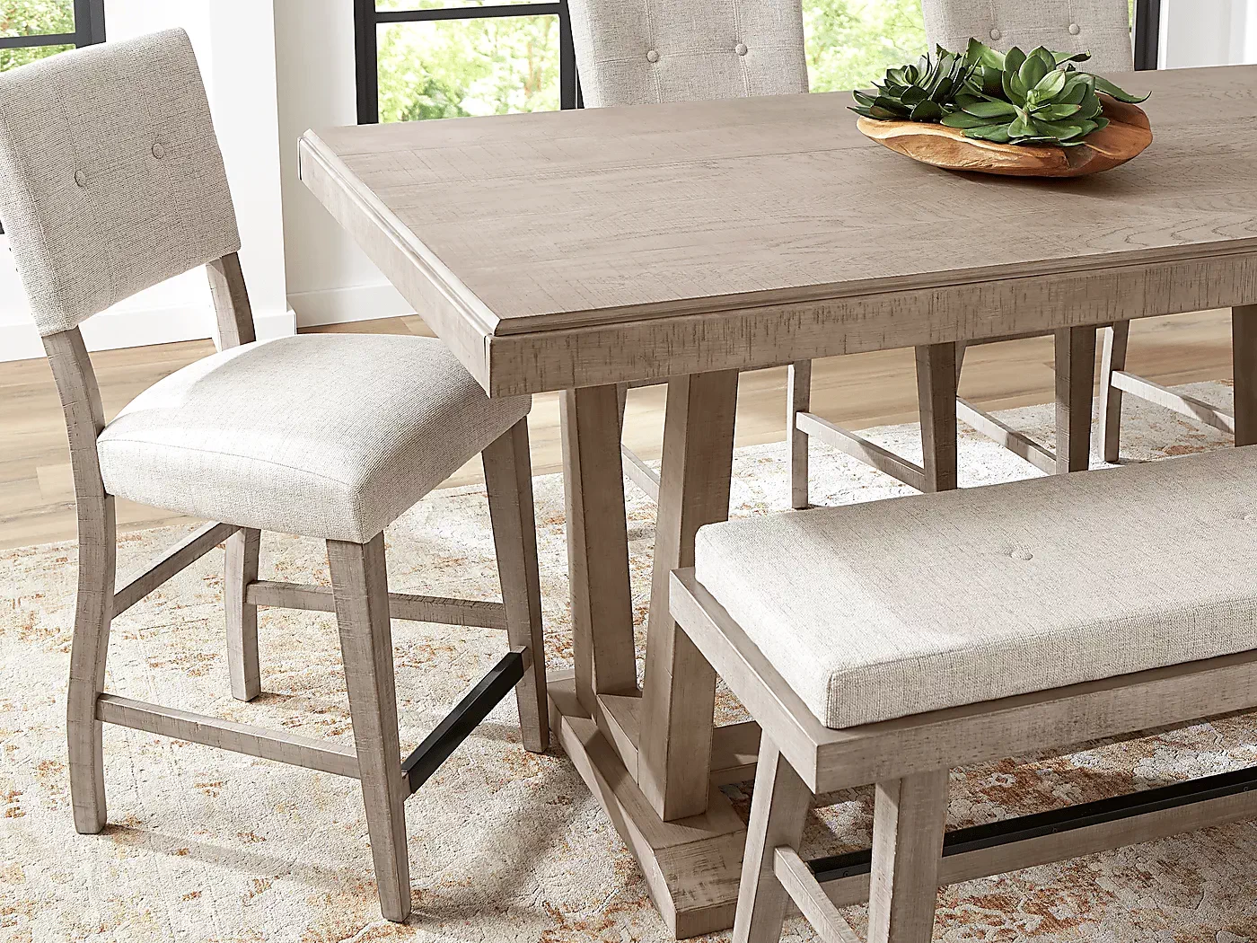 HillCreekNatural5PcCounterHeightDiningRoom 4 HillCreekNaturalRectangleCounterHeightDiningTable