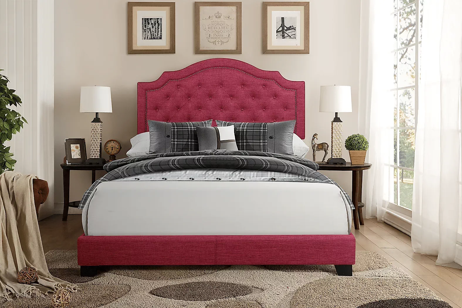 BowertonPinkFullUpholsteredBed 2 BowertonPinkFullUpholsteredBed