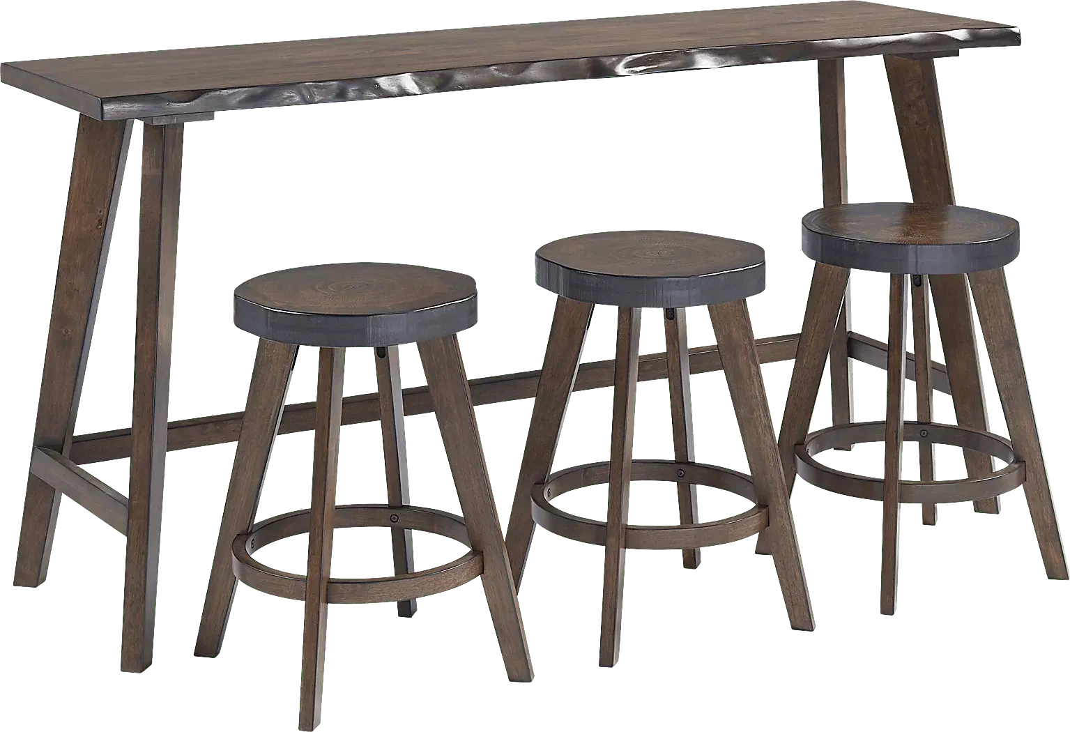 GunstonBrownCounterHeightTablew/3Stools 1 GunstonBrownCounterHeightTablew/3Stools